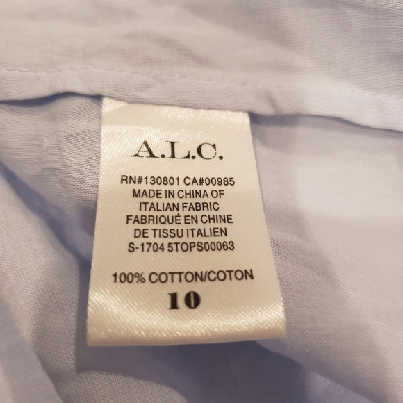 A.L.C. Brielle One-Shoulder blue Poplin Top size 10 NWT - Picture 9 of 12